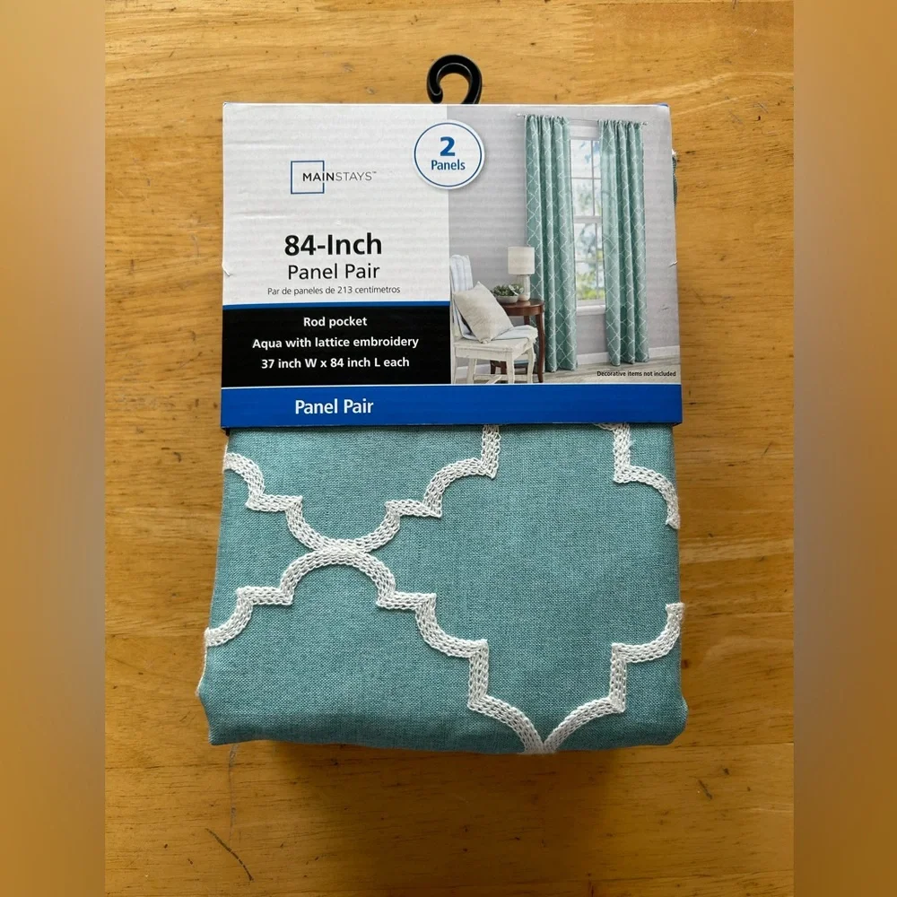 💰FINAL PRICE DROP💰NWT Brand new Mainstays 84” panel pair set of curtains